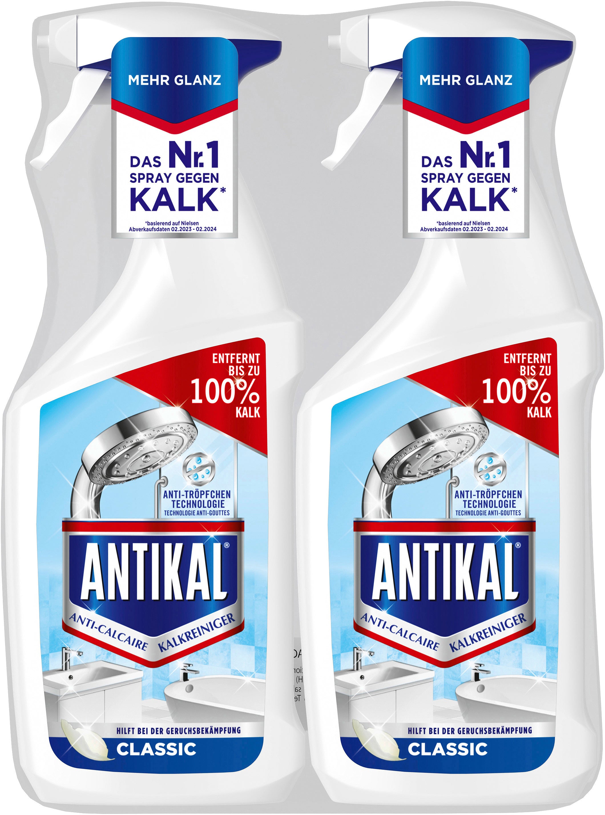 ANTIKAL Spray Anti-calcaire 972086 Classic Spray Duo 2x800ml