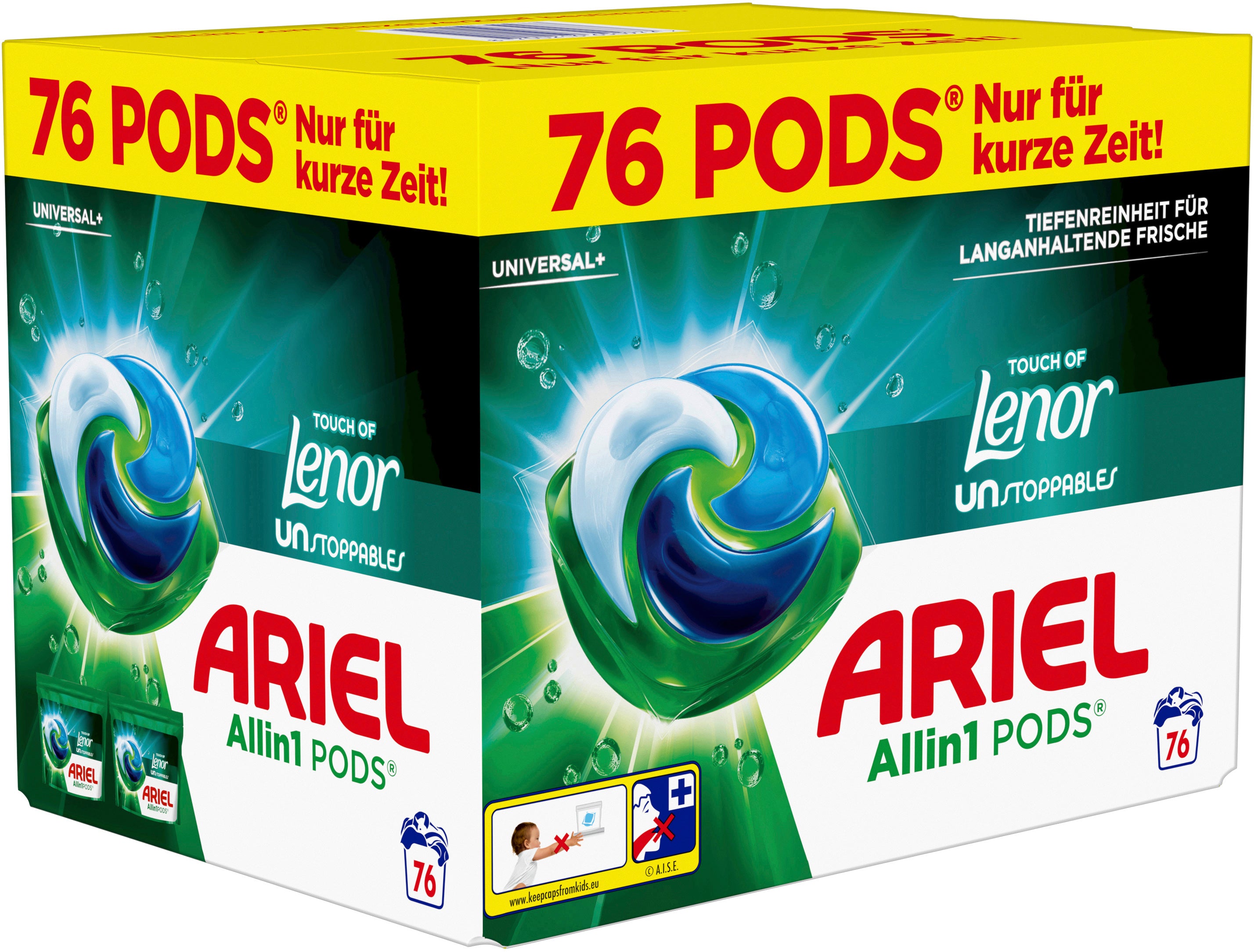 ARIEL Détergent Allin1 972035 Touch of Unstoppables 76 Pods
