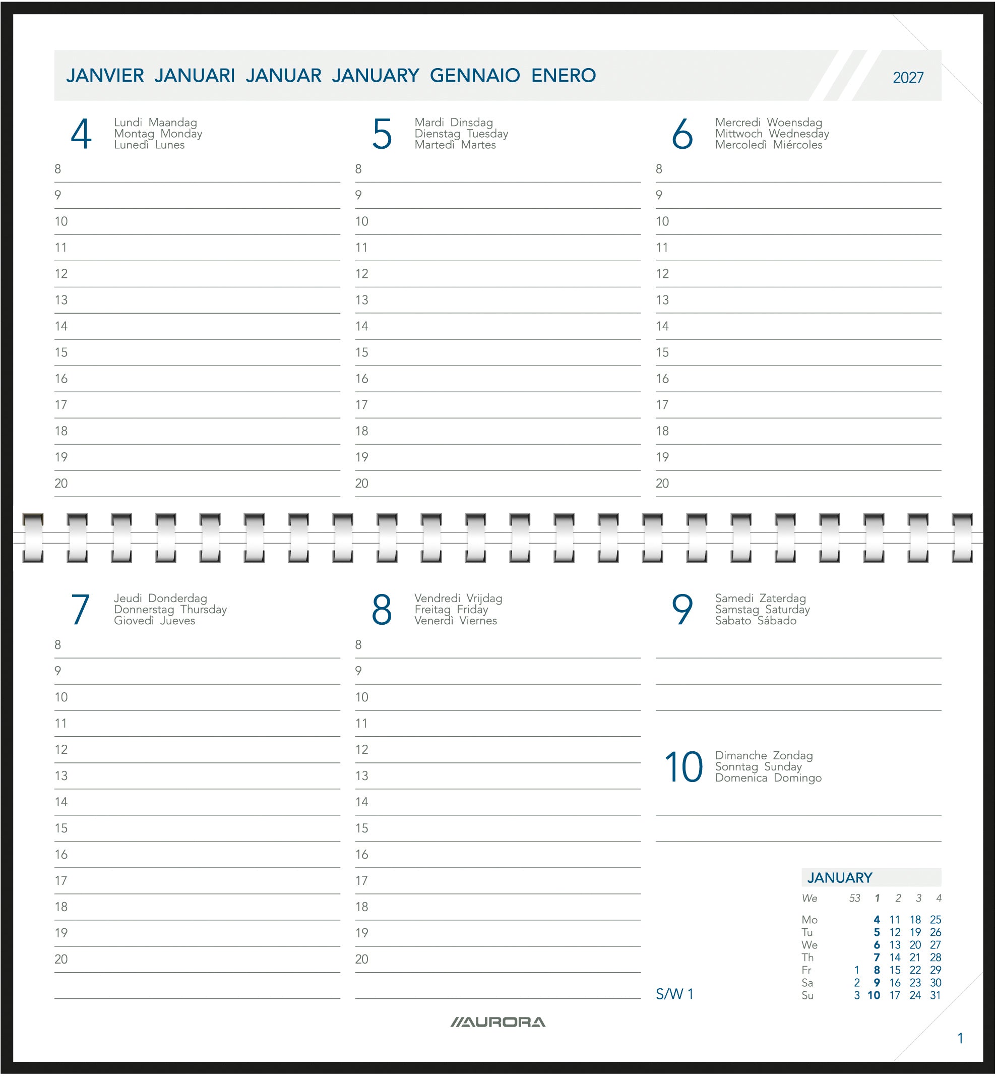 AURORA    Agenda Novoplan Pearl     2027