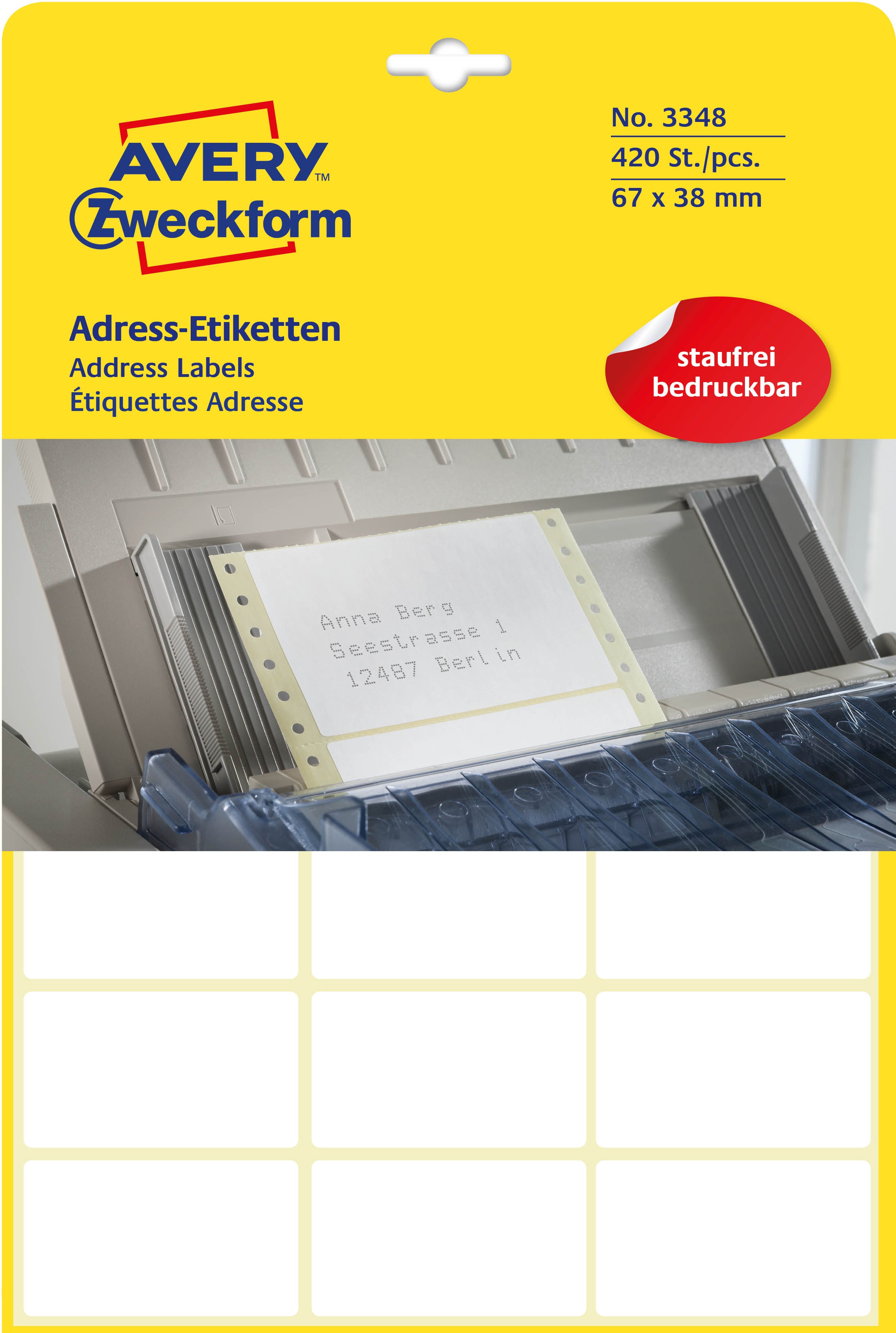 AVERY ZW. Etiquettes d'adresses  67x38mm