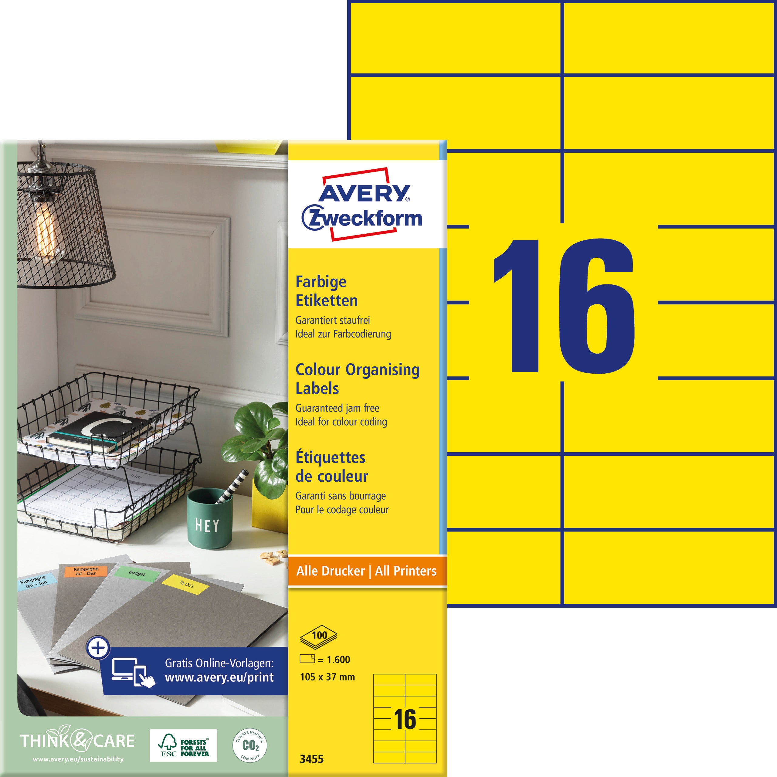 AVERY ZW. Etiquettes            105x37mm