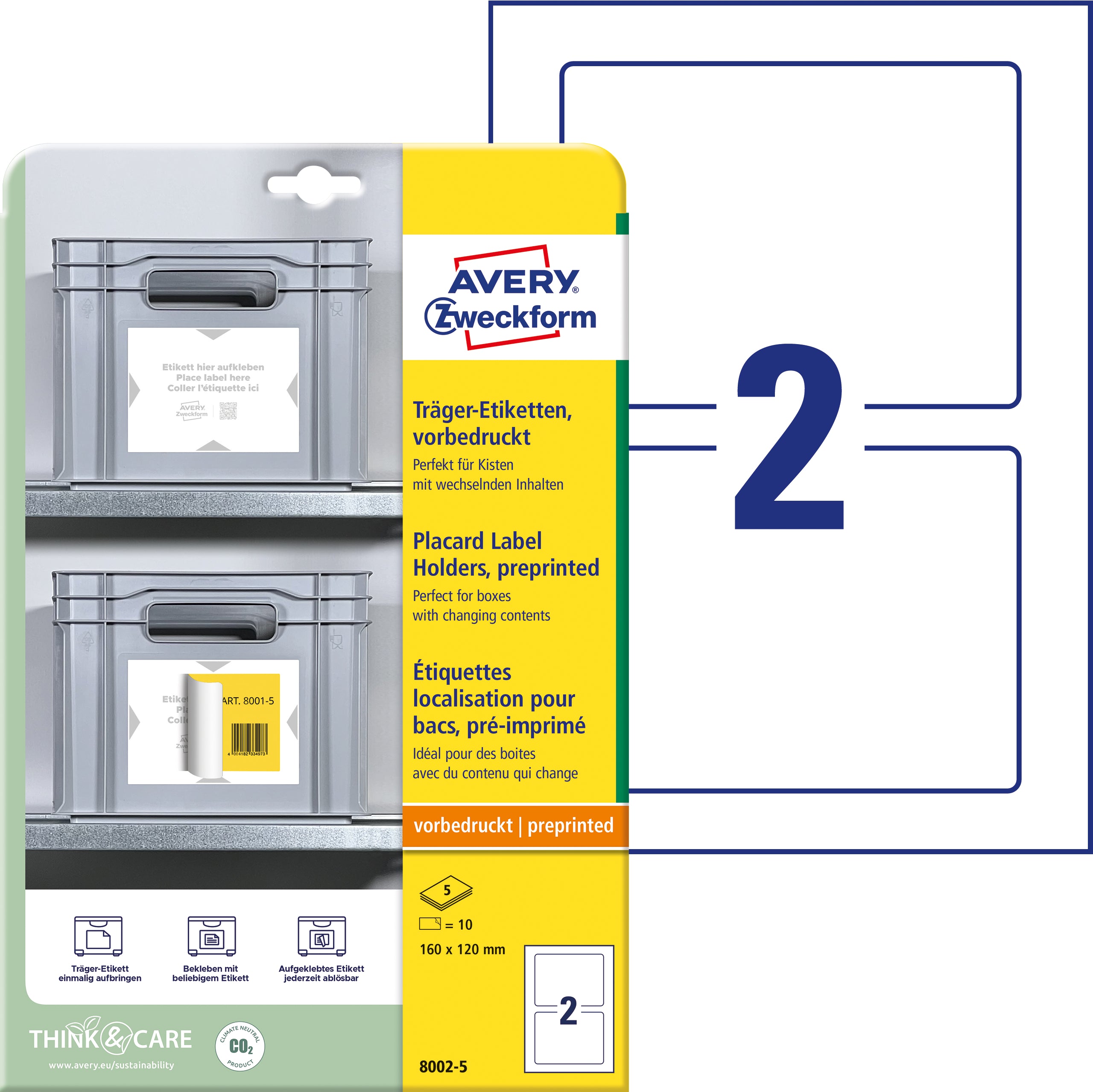 AVERY ZW. Etiquettes support   160x120mm