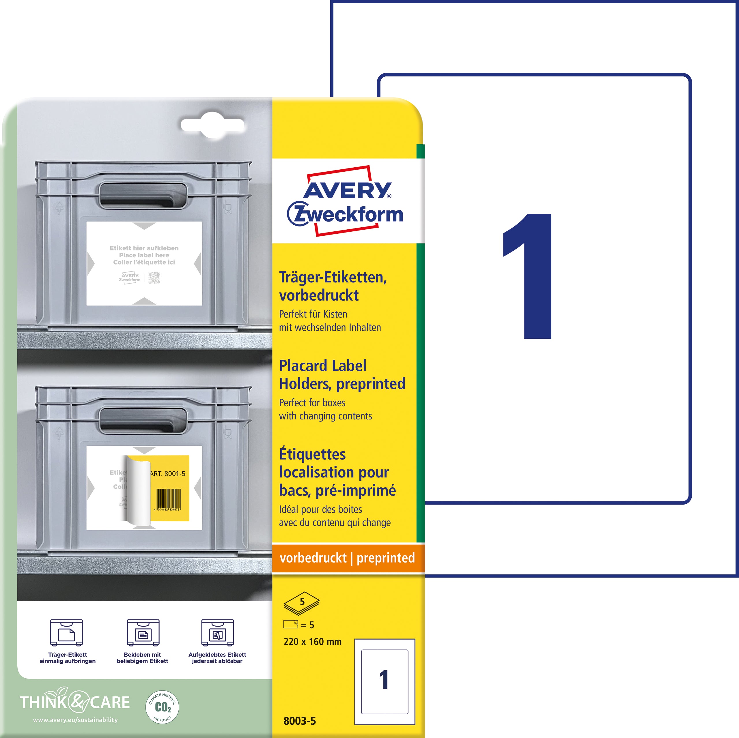 AVERY ZW. Etiquettes support   220x160mm