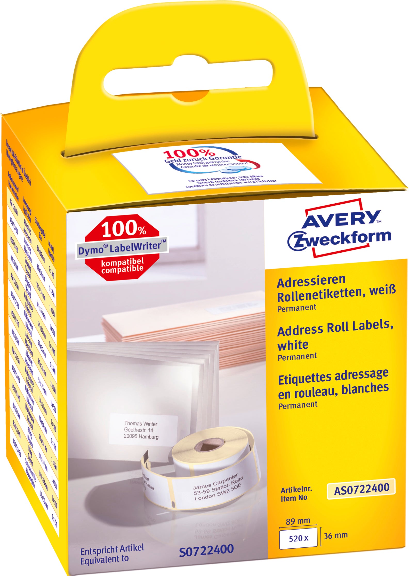 AVERY ZW. Etiquettes d'adresse   89x36mm