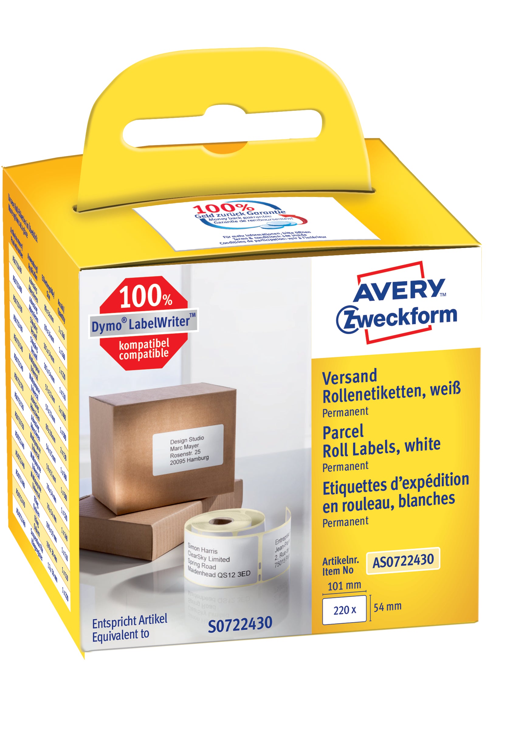 AVERY ZW. Etiquettes adress.    101x54mm