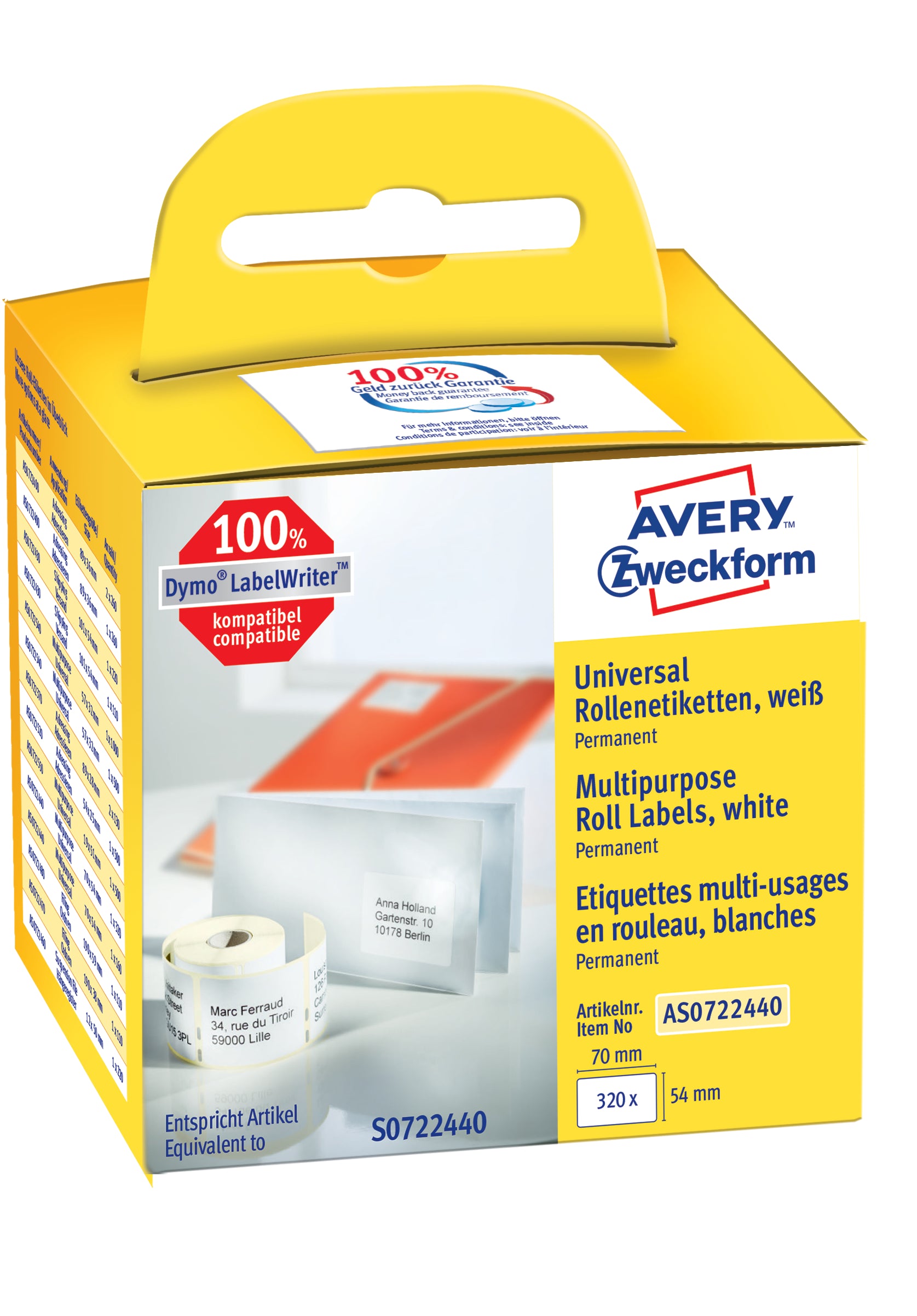 AVERY ZW. Etiquettes universell. 70x54mm