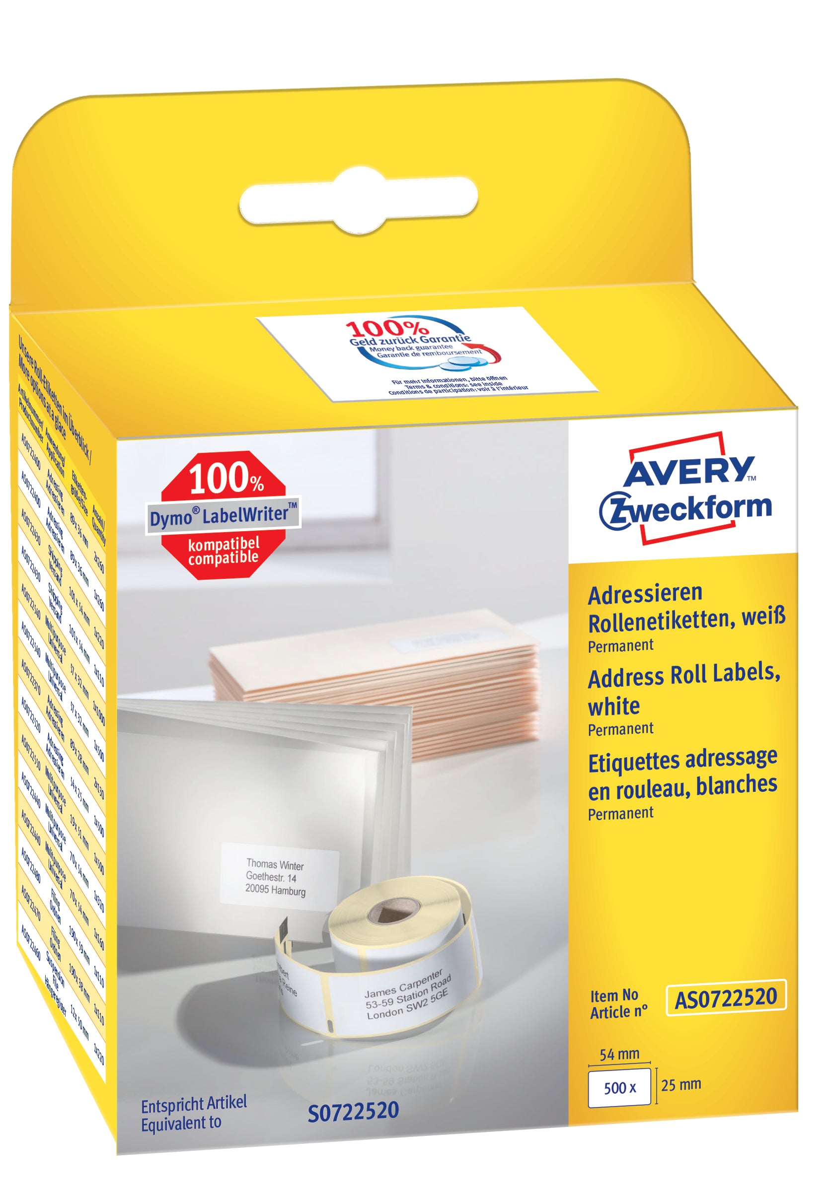 AVERY ZW. Etiquettes d'adresse   54x25mm