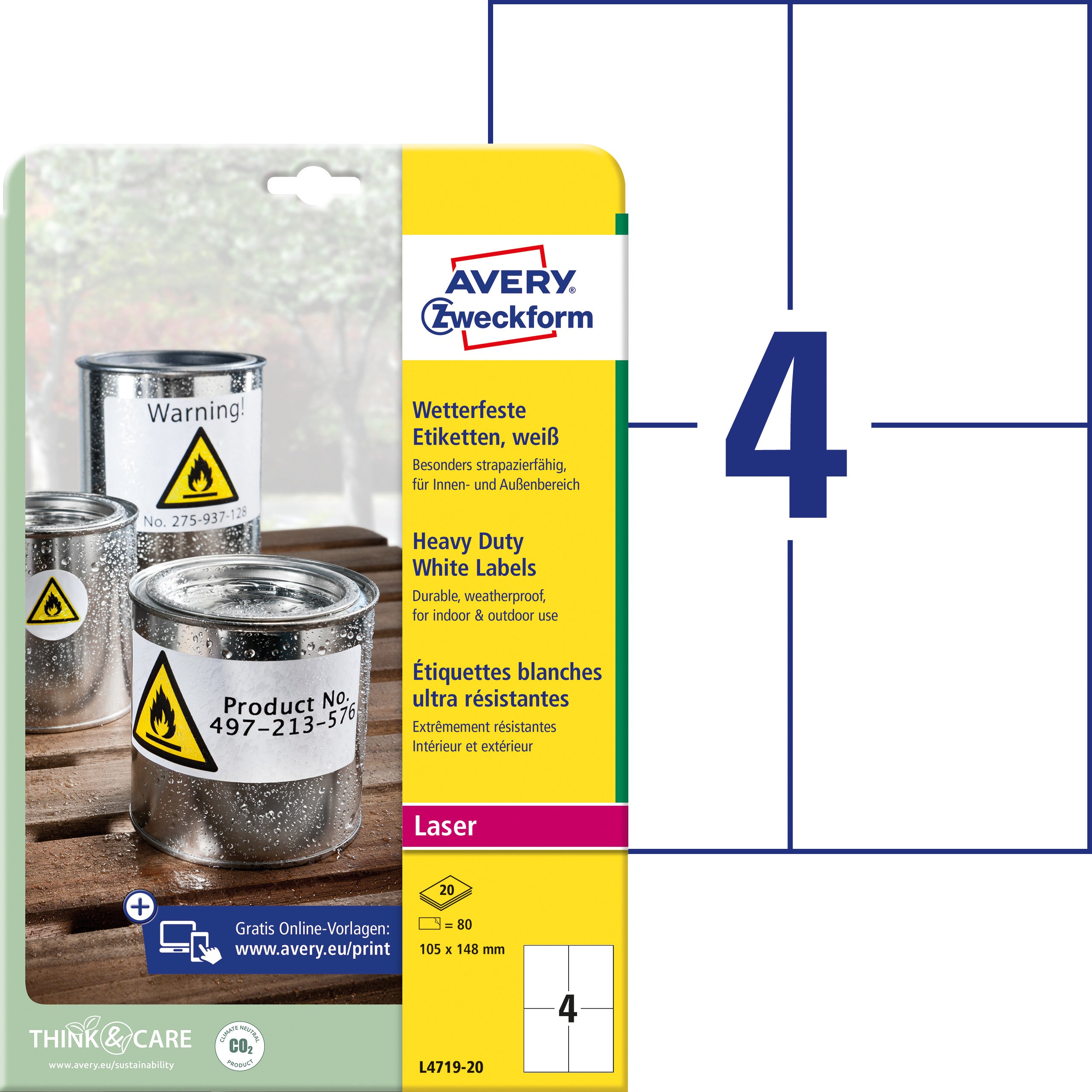 AVERY ZW. Etiquettes Laser     105x148mm