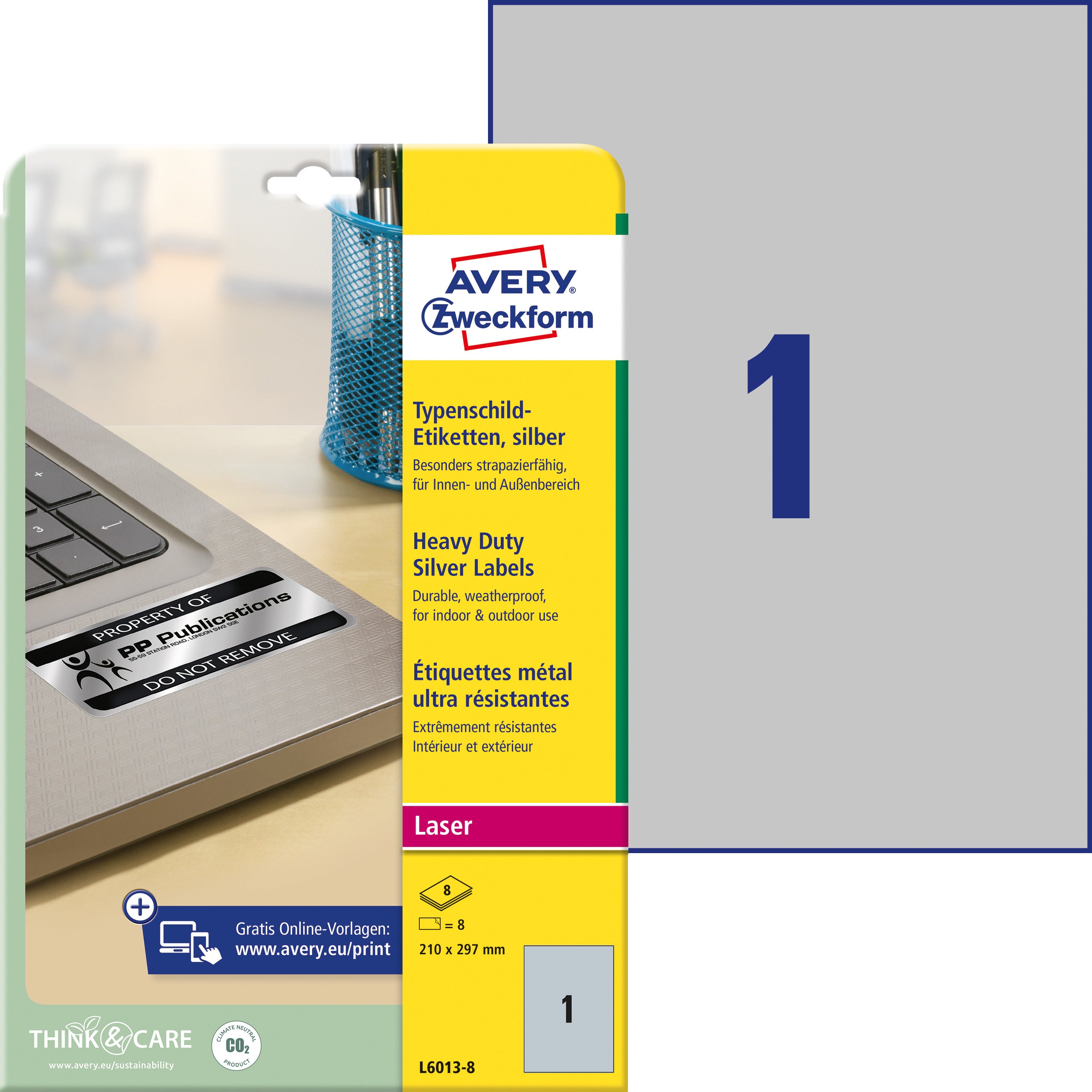 AVERY ZW. Etiquettes p.plaques 210x297mm