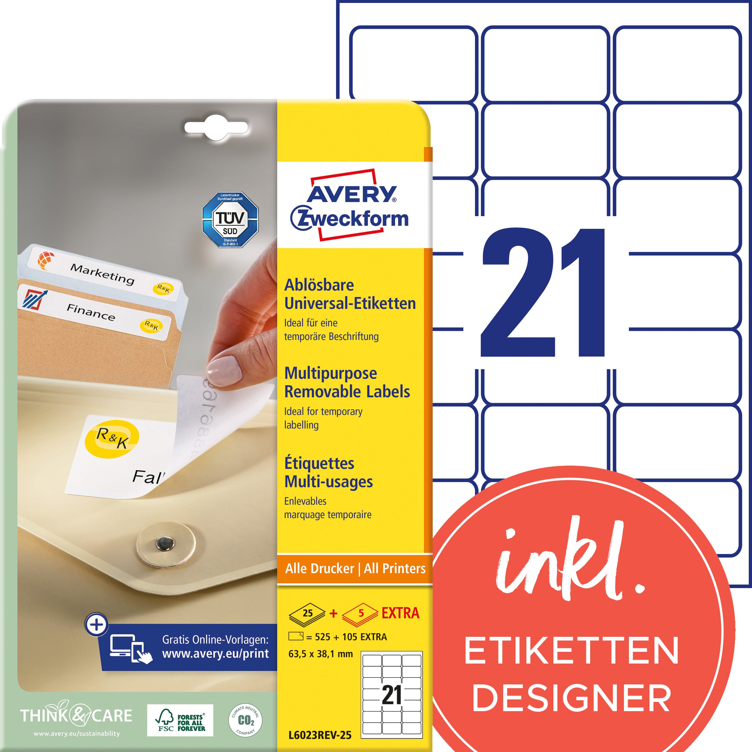 AVERY ZW. Étique. univers.   63,5x38,1mm