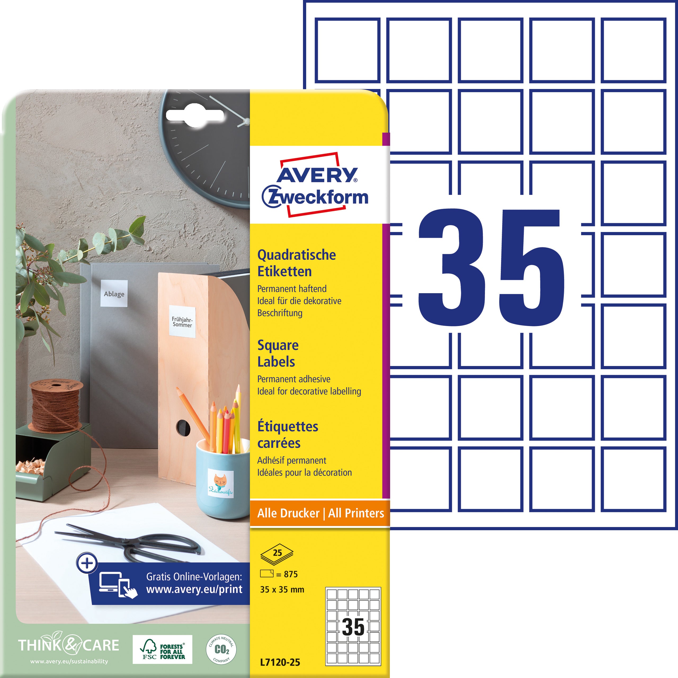 AVERY ZW. Etiquettes QR Code     35x35mm