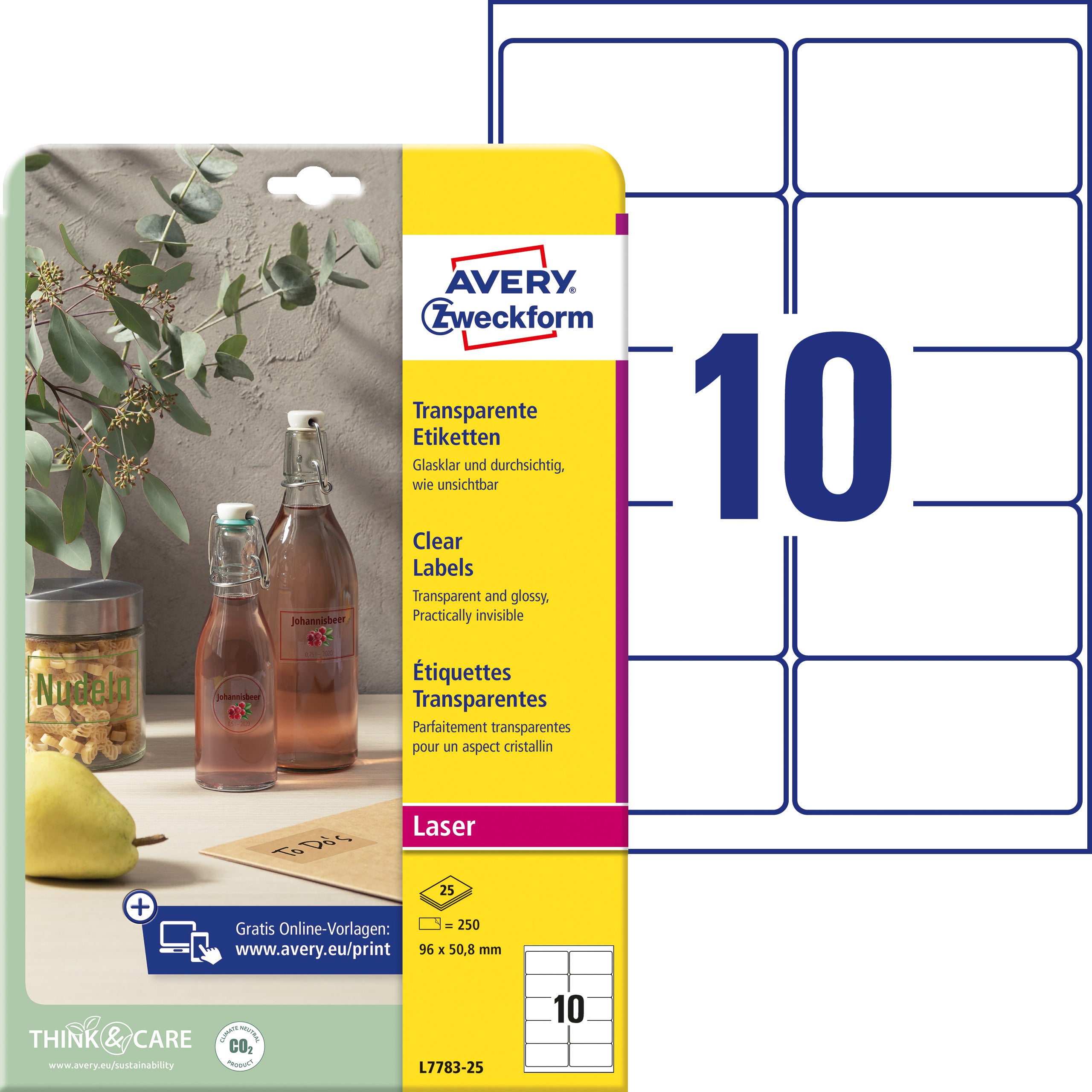 AVERY ZW. Etiquettes           96x50,8mm