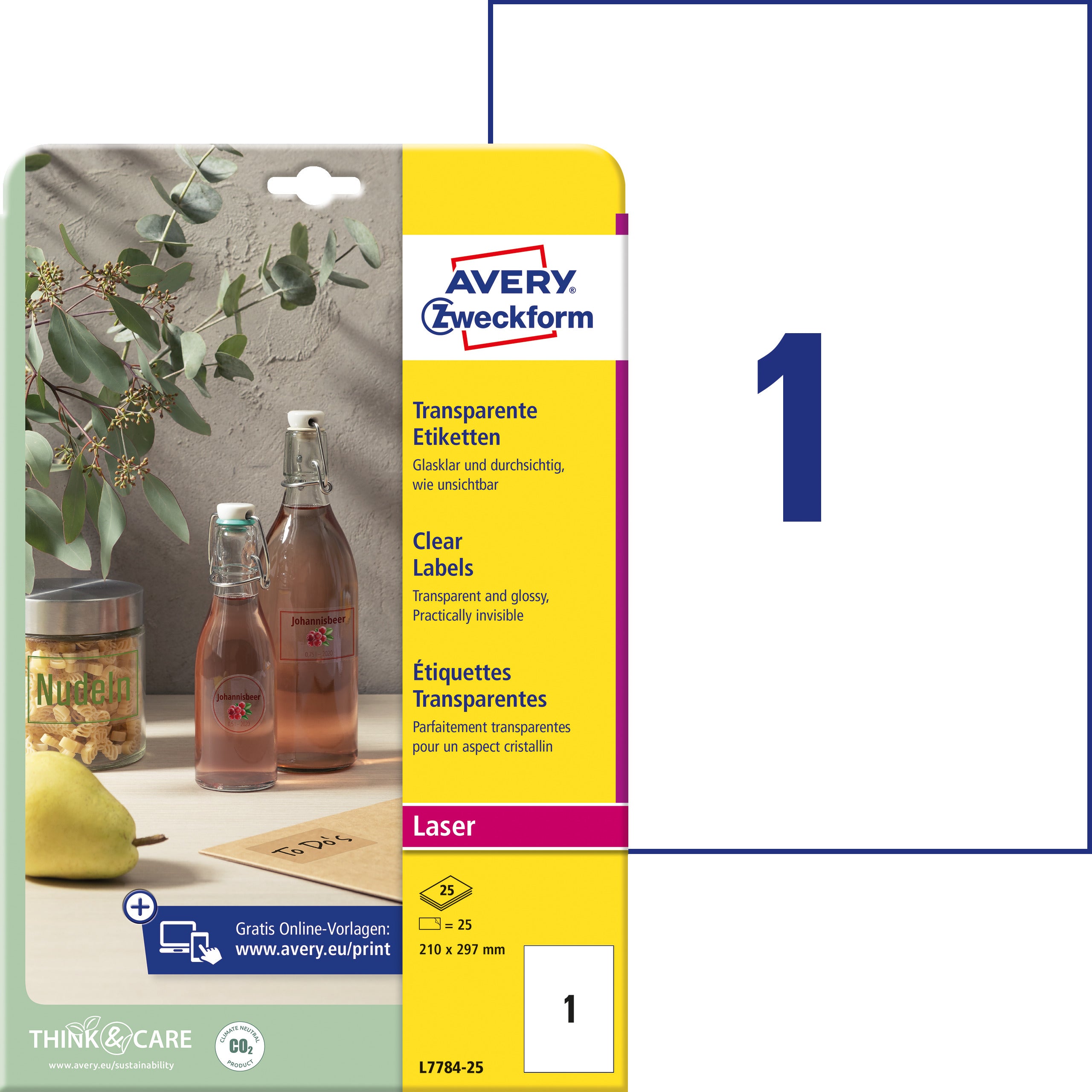 AVERY ZW. Etiquettes           210x297mm