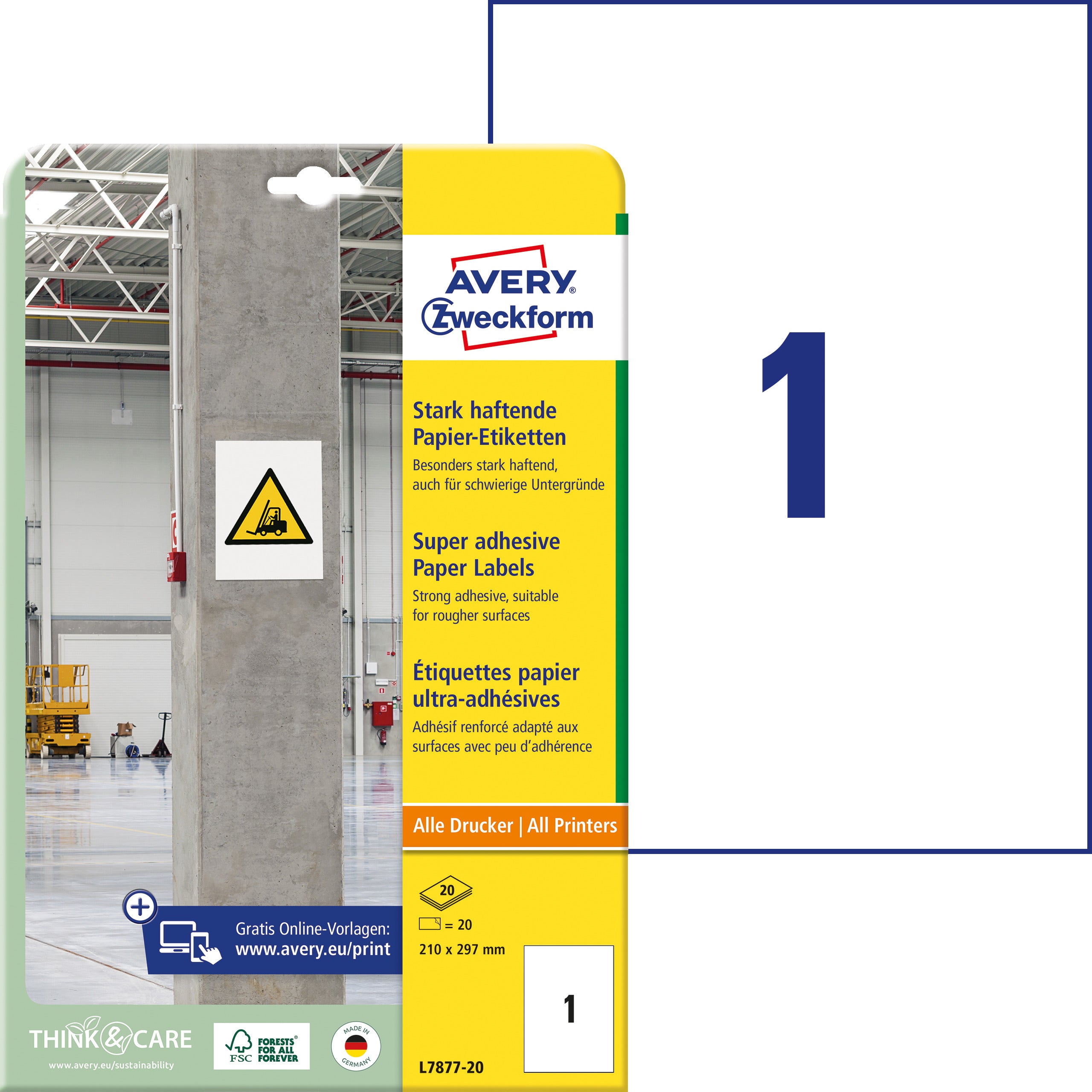 AVERY ZW. Etiquettes Univ.     210x297mm