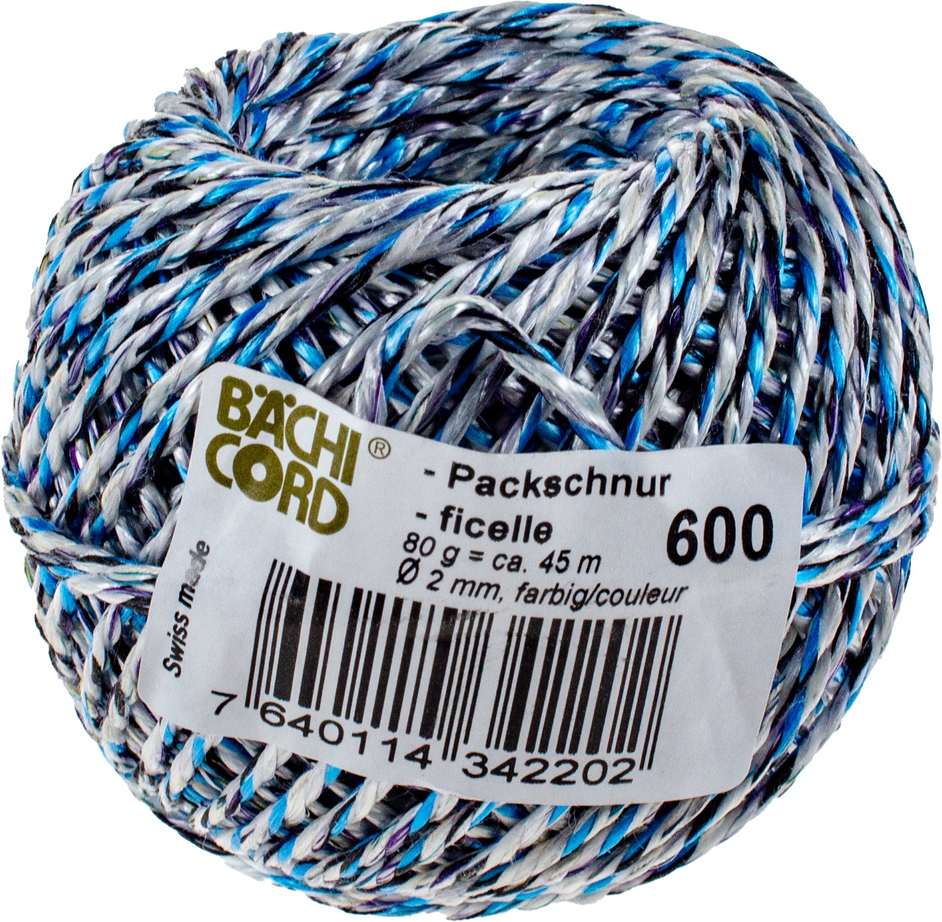 BAECHI Ficelle d'emballage recycling 110.06019 couleurs ass. 45m