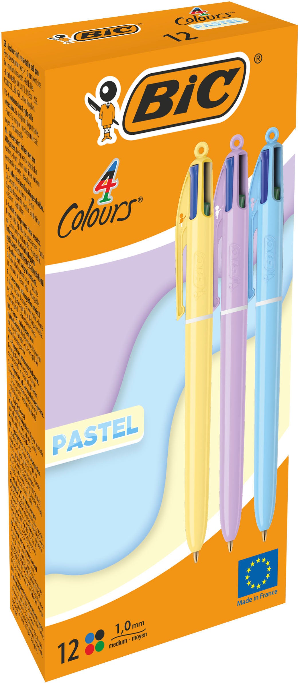 BIC Stylo à bille 4 Colours 0.4mm 517320 pastel assorté