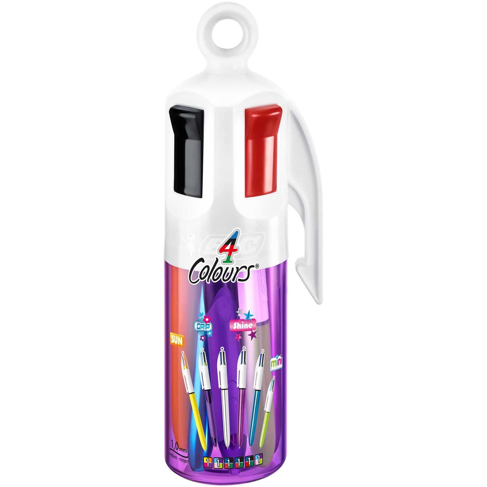 BIC Stylo à bille Clip 1mm 962612 4 Colours Megacase 6 pcs. ass.