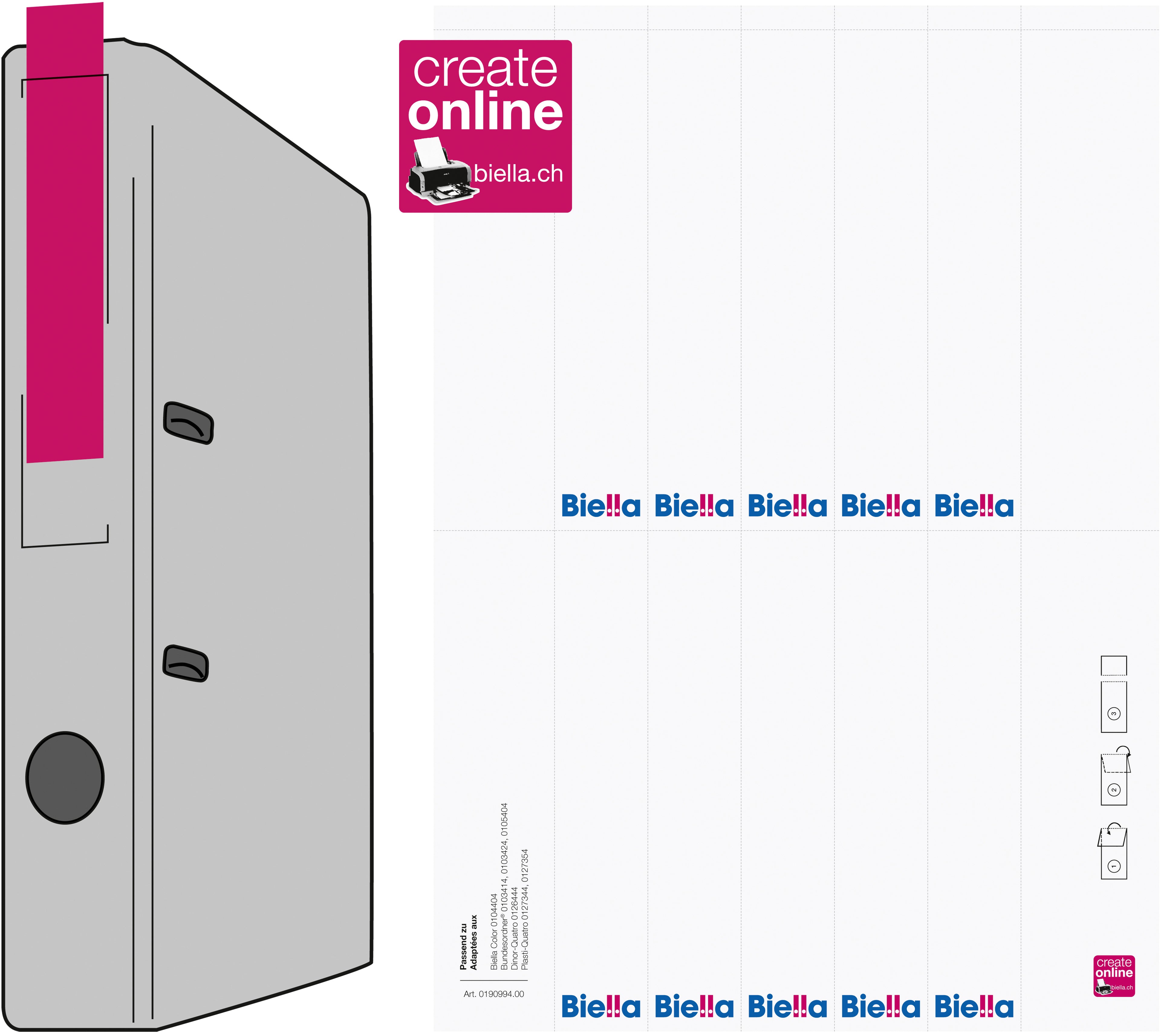 BIELLA Etiquettes dorsales 27x145mm 19099400U pour 4cm 100 pcs.