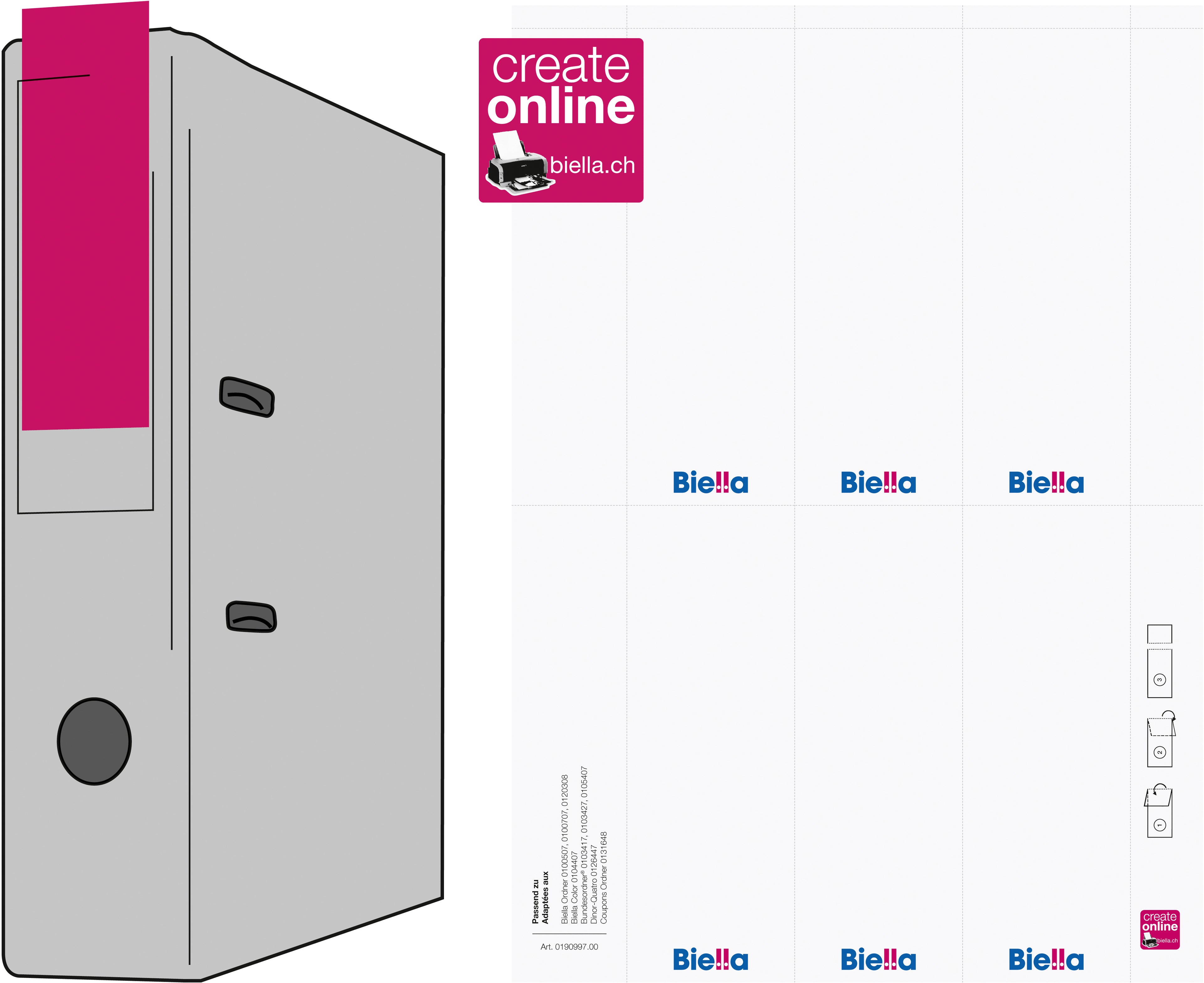 BIELLA Etiquettes dorsales 51x145mm 19099700U pour 7cm 60 pcs.