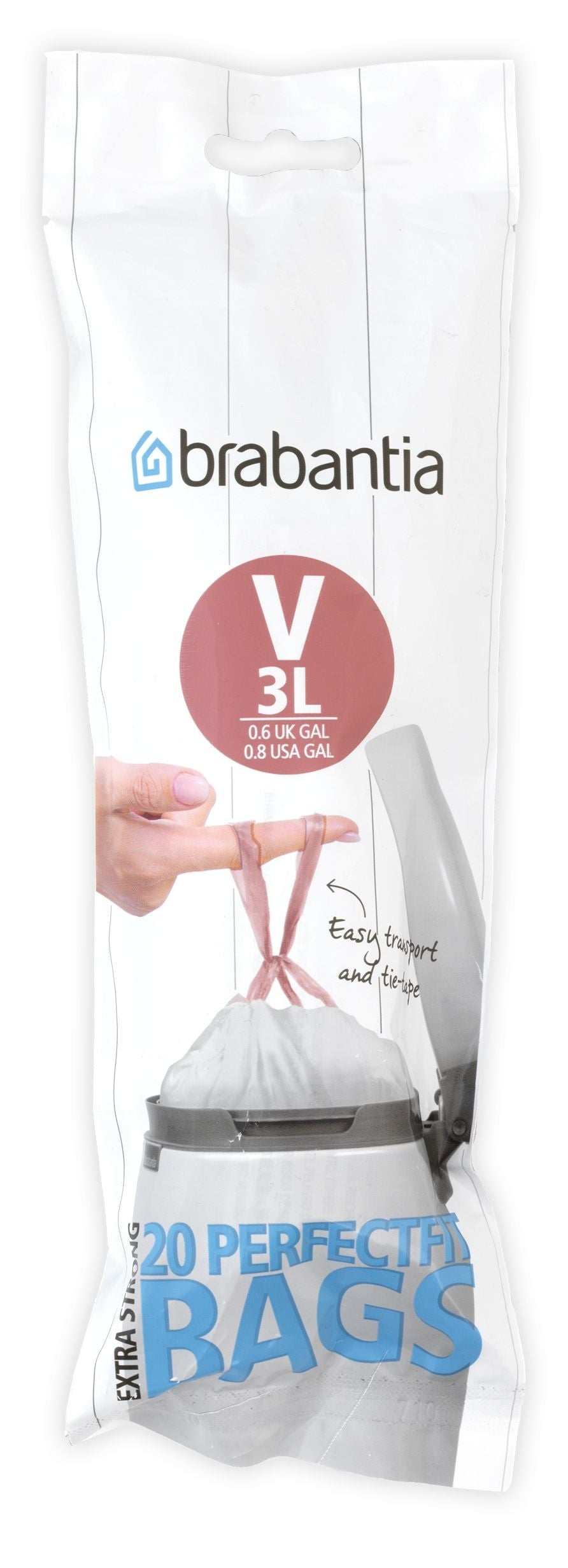 BRABANTIA Sacs poubelles 116582 PerfectFit, 3L, 20 pcs.