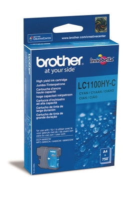 BROTHER Cartouche d'encre HY cyan LC-1100HYC MFC-6490CW 750 pages