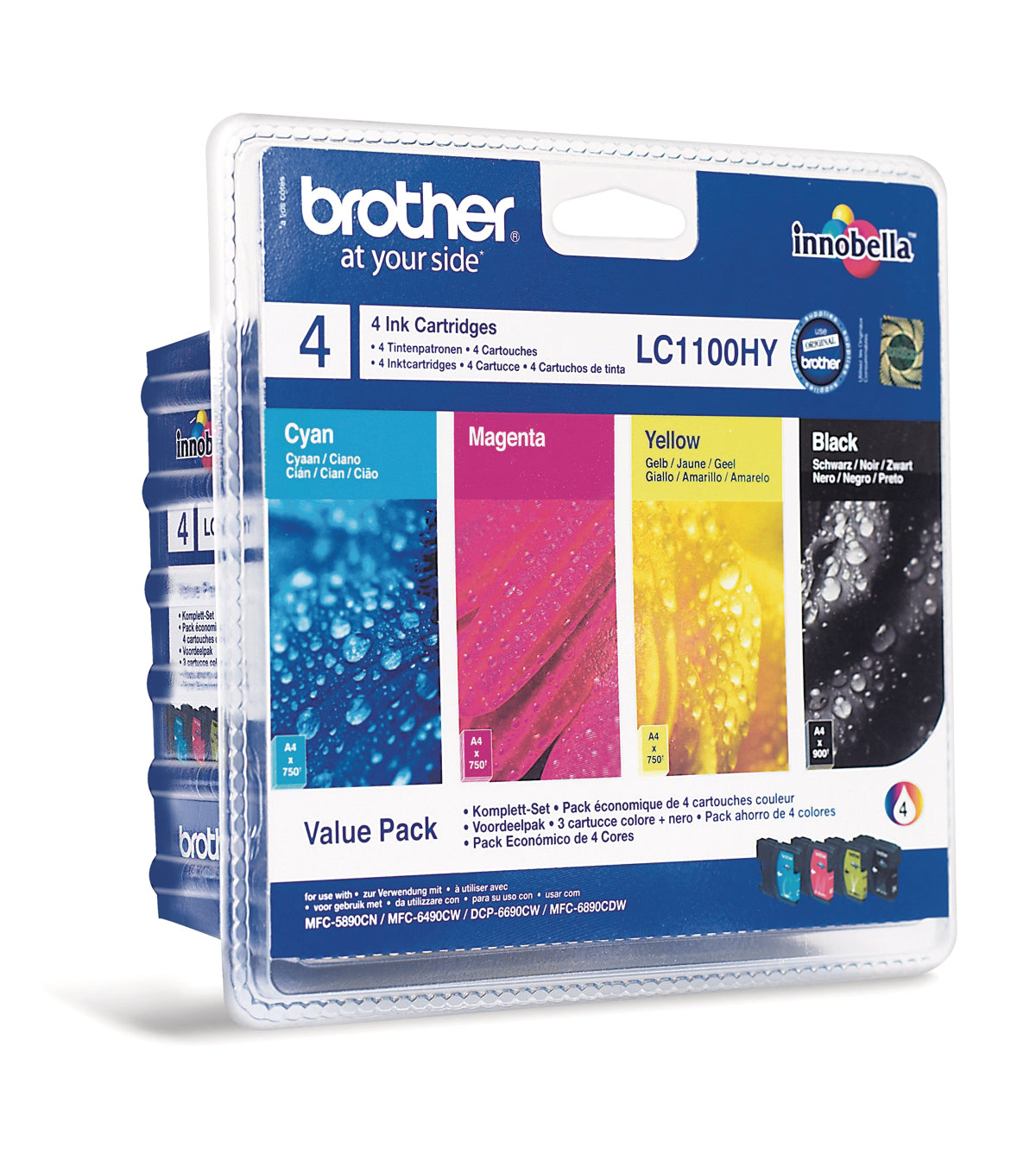 BROTHER Valuepack encre HY CMYBK LC-1100VH MFC-6490CW 900/750 pages