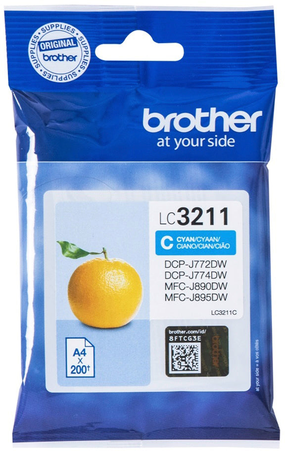 BROTHER Cartouche d'encre cyan LC-3211C DCP-J774DW 200 pages