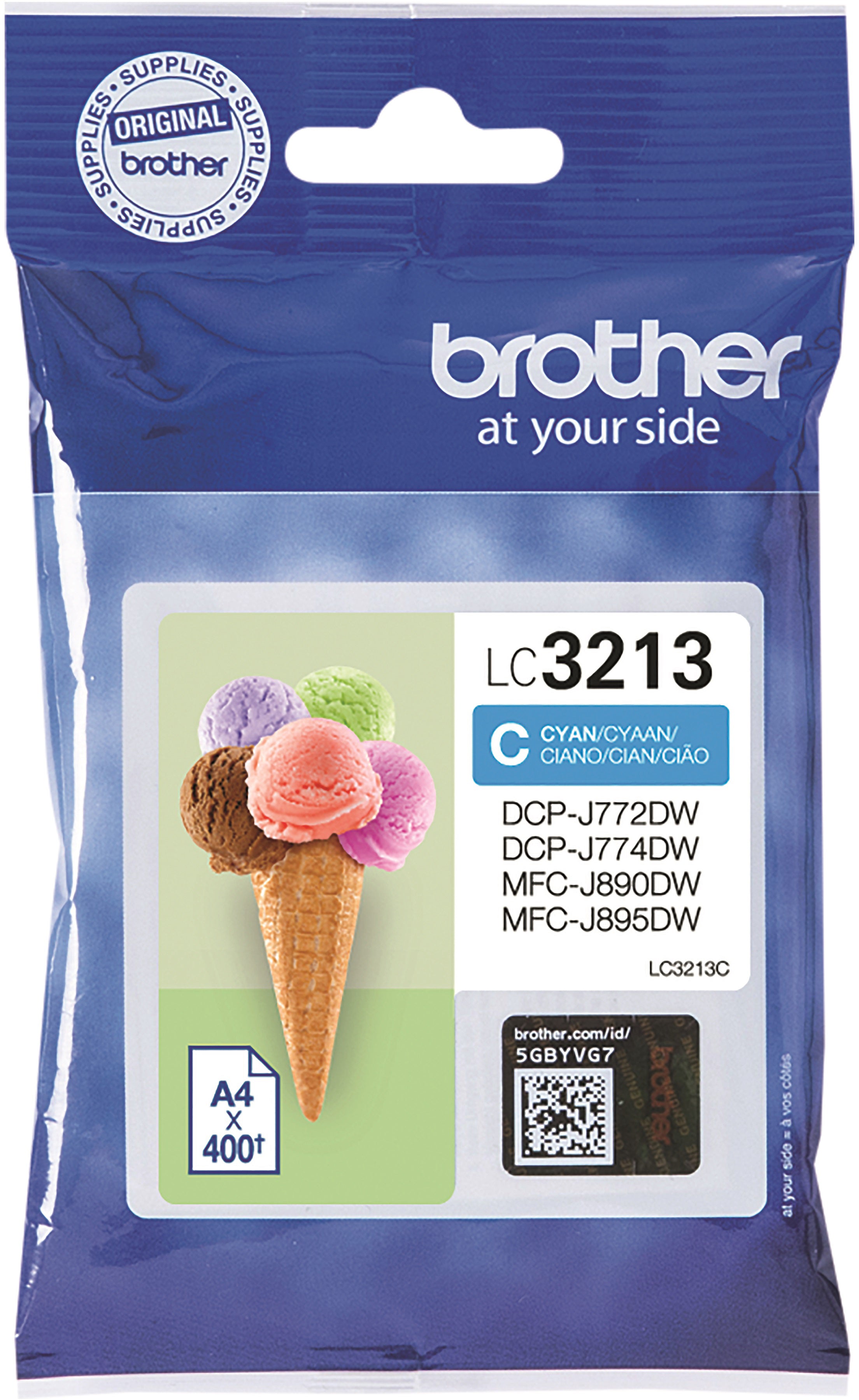 BROTHER Cartouche d'encre cyan LC-3213C DCP-J774DW 400 pages