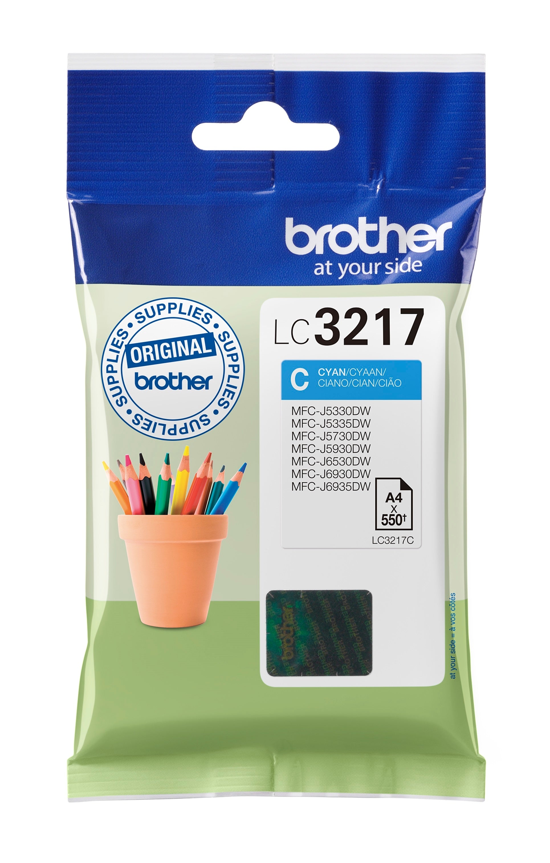 BROTHER Cartouche d'encre cyan LC-3217C MFC-J6530DW 550 pages