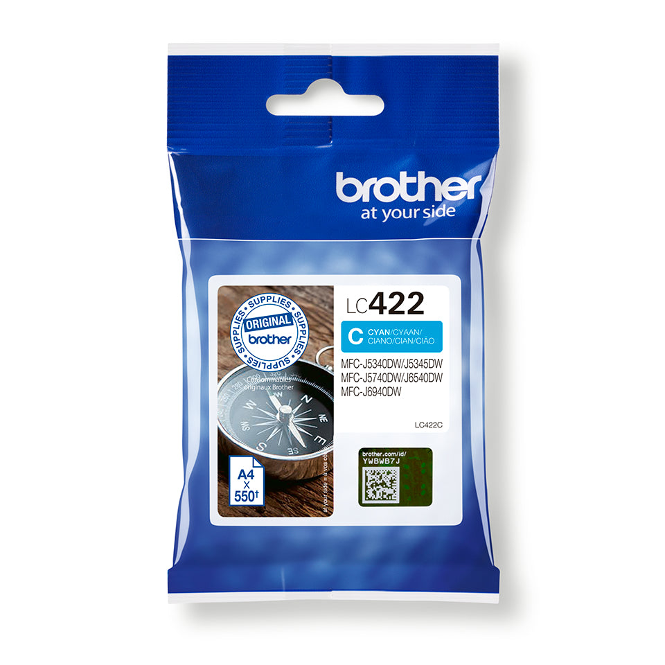 BROTHER Cartouche d'encre cyan LC-422C MFC-J5340 550 pages