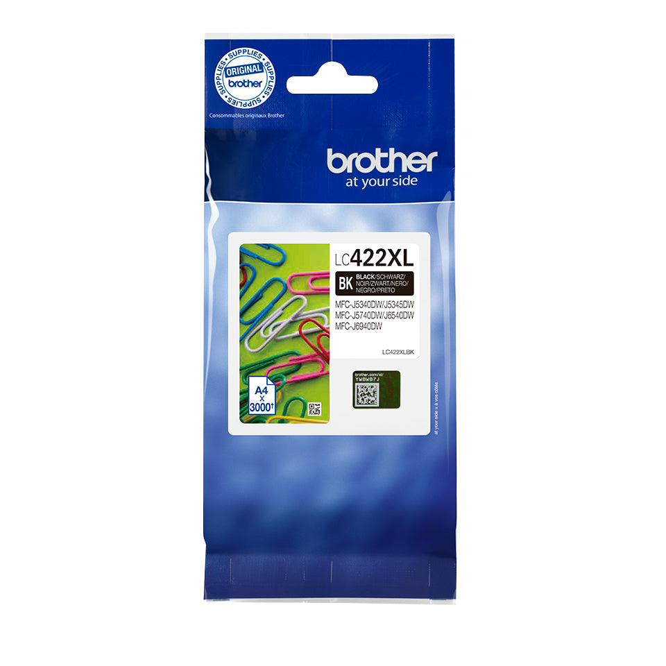 BROTHER Cartouche d'encre HY noir LC-422XLBK MFC-J5340 3000 pages