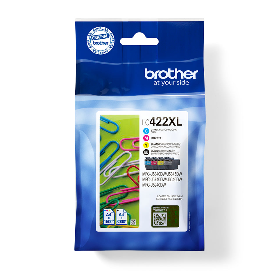 BROTHER Valuepack encre CMYBK LC-422XLVAL MFC-J5340 3000/1500 pages