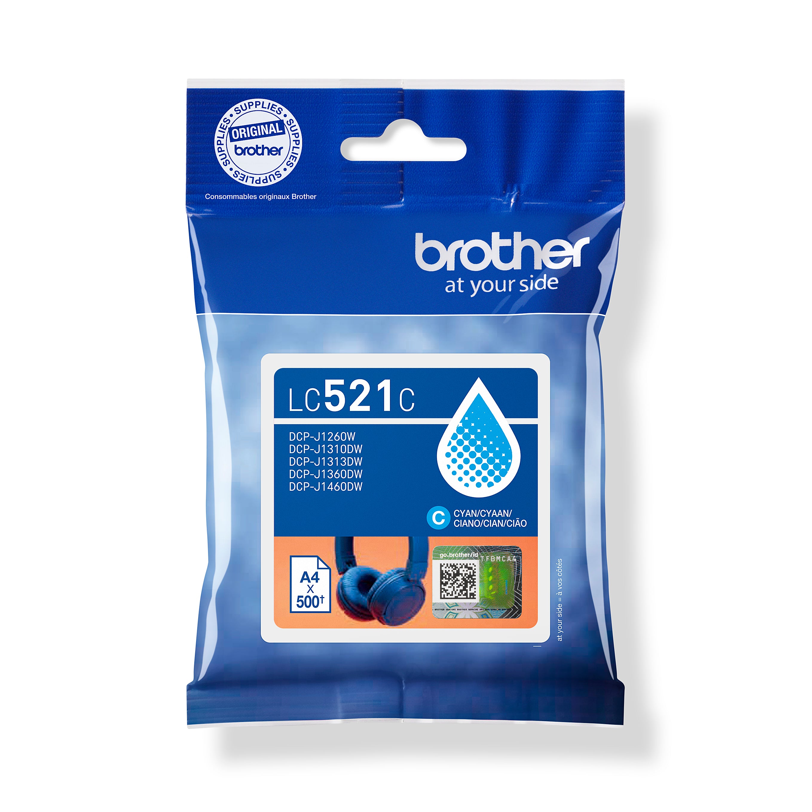 BROTHER Cartouche d'encre cyan LC-521C DCP-J1360DW 500 pages