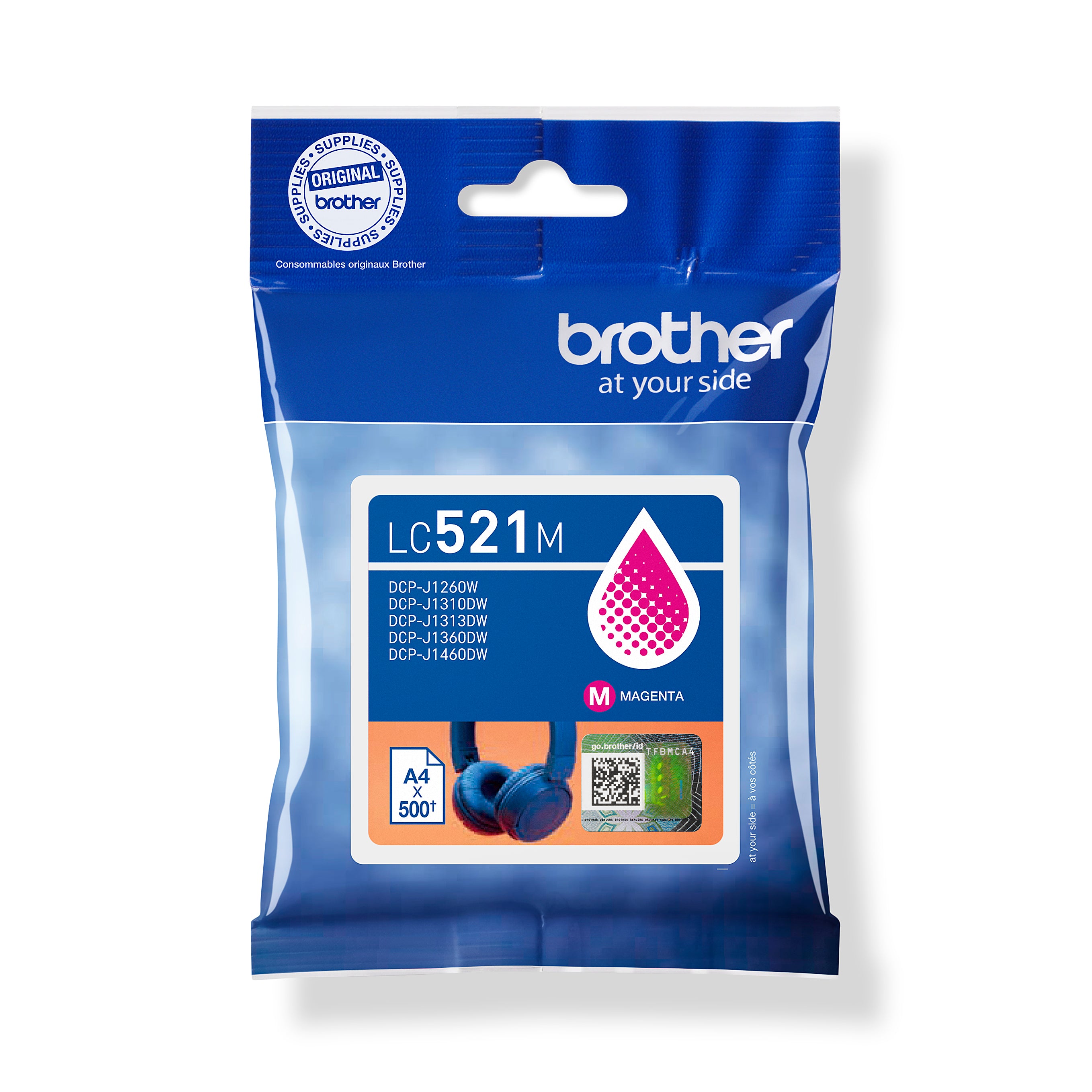 BROTHER Cartouche d'encre magenta LC-521M DCP-J1360DW 500 pages