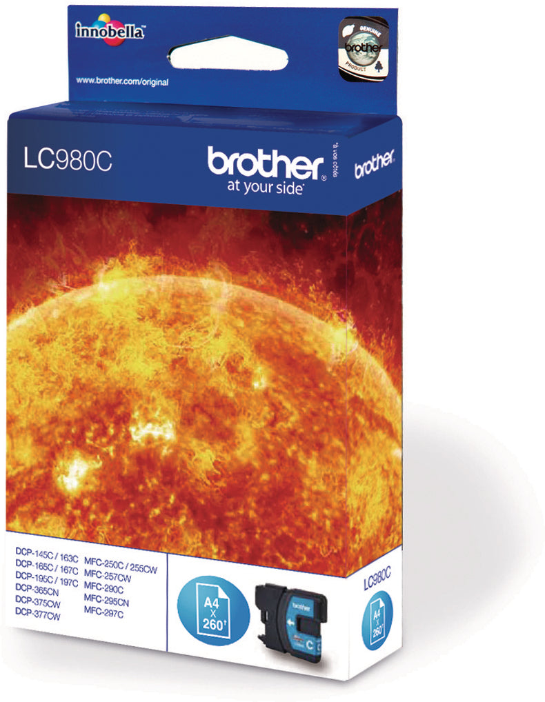 BROTHER Cartouche d'encre cyan LC-980C DCP-165C 260 pages