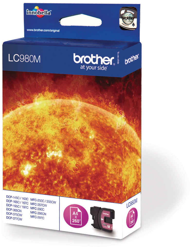 BROTHER Cartouche d'encre magenta LC-980M DCP-165C 260 pages