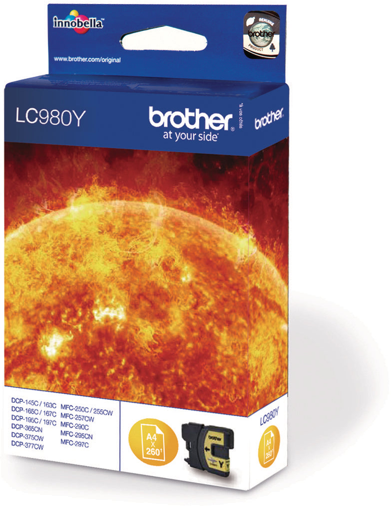 BROTHER Cartouche d'encre yellow LC-980Y DCP-165C 260 pages