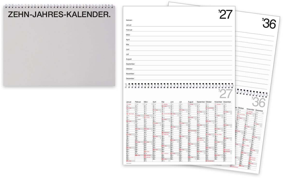 BÜHNER    Calendrier de 10 ans DE   2027