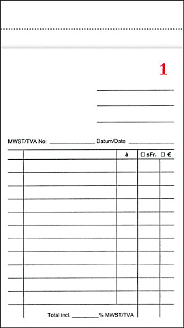 BÜROLINE Bloc de caisse 10×17cm 572042 numéroté 50x2 feuilles