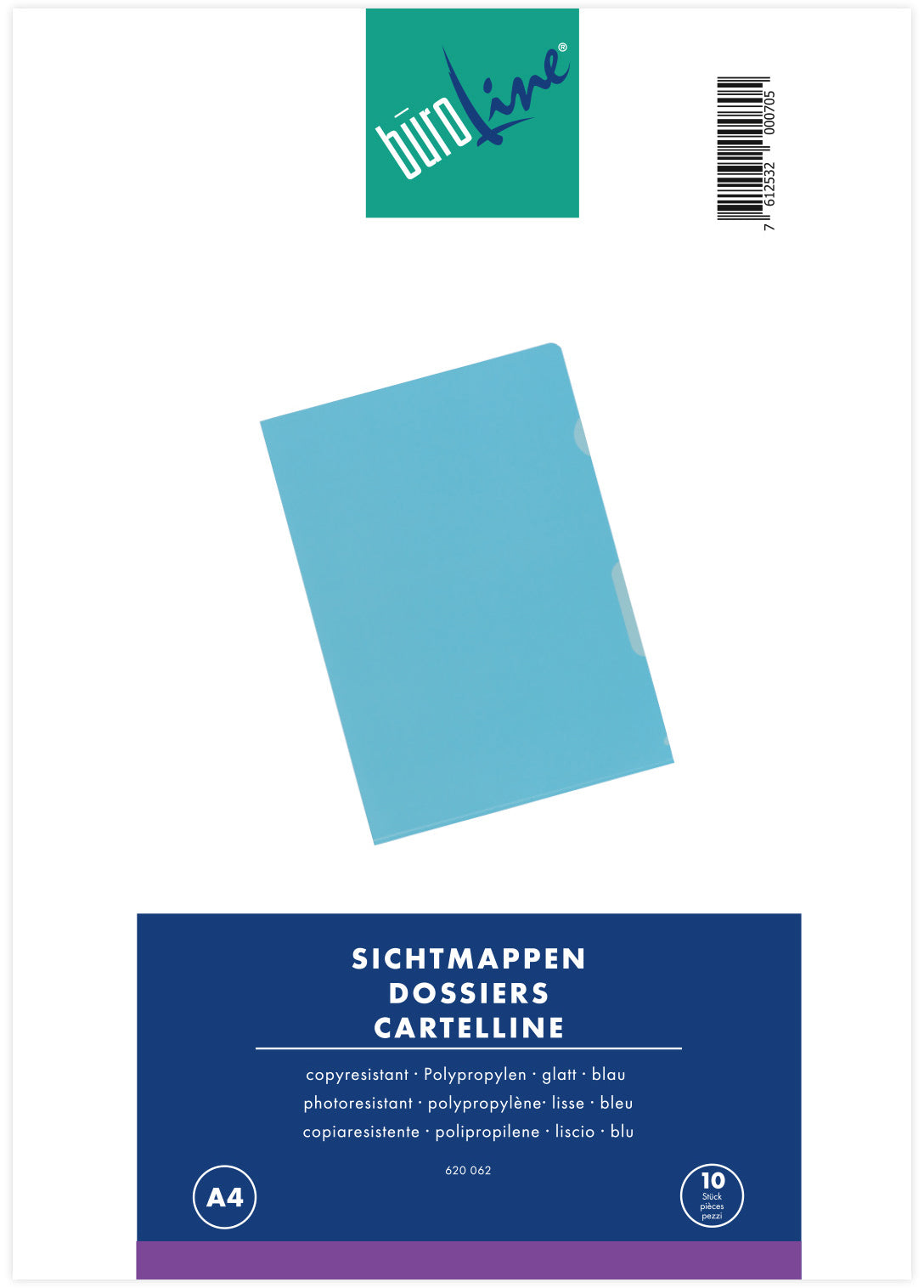 BÜROLINE Dossiers A4 620062 bleu 10 pcs.