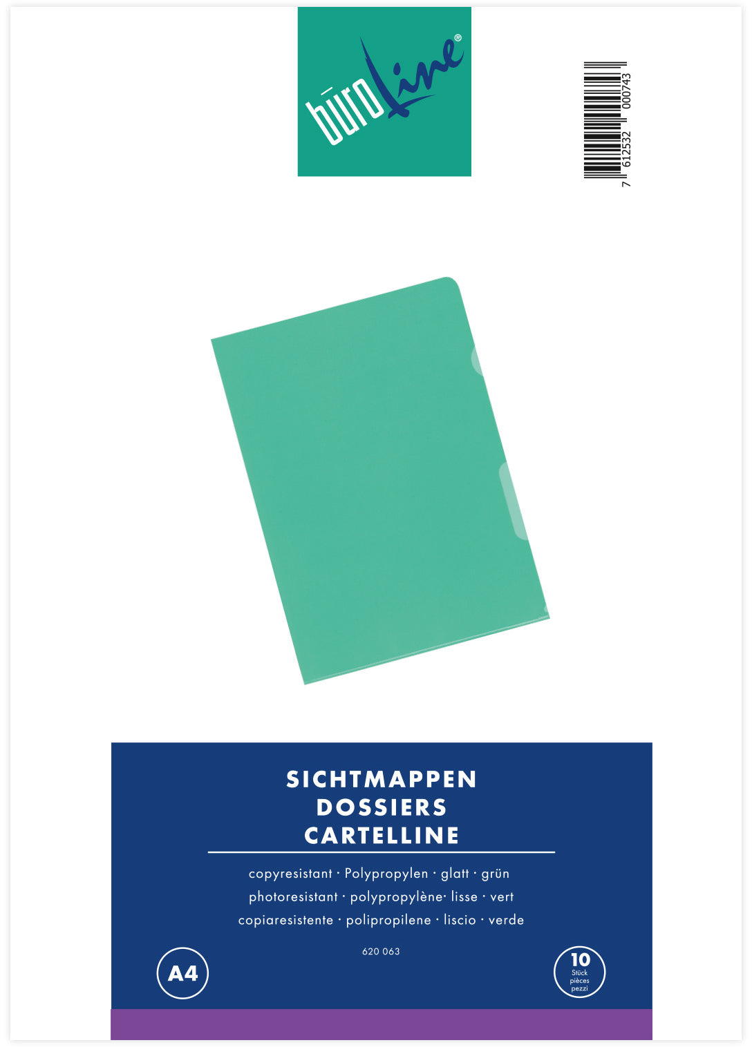 BÜROLINE Dossiers A4 620063 vert 10 pcs.