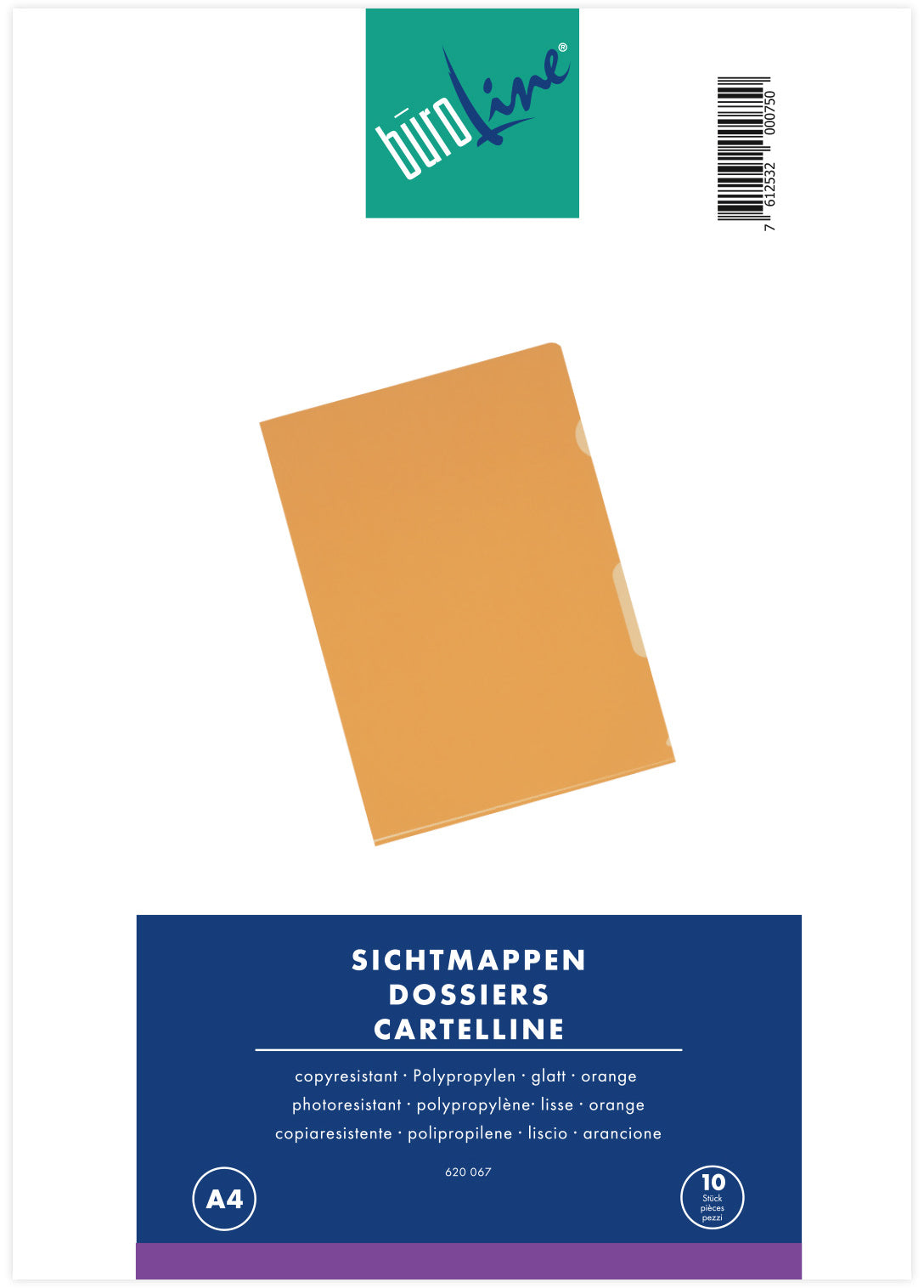 BÜROLINE Dossiers A4 620067 orange 10 pcs.