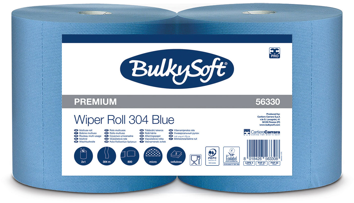 BULKYSOFT Rouleau de chiffons 3x 26x38cm 26262 bleu 2 rouleaux