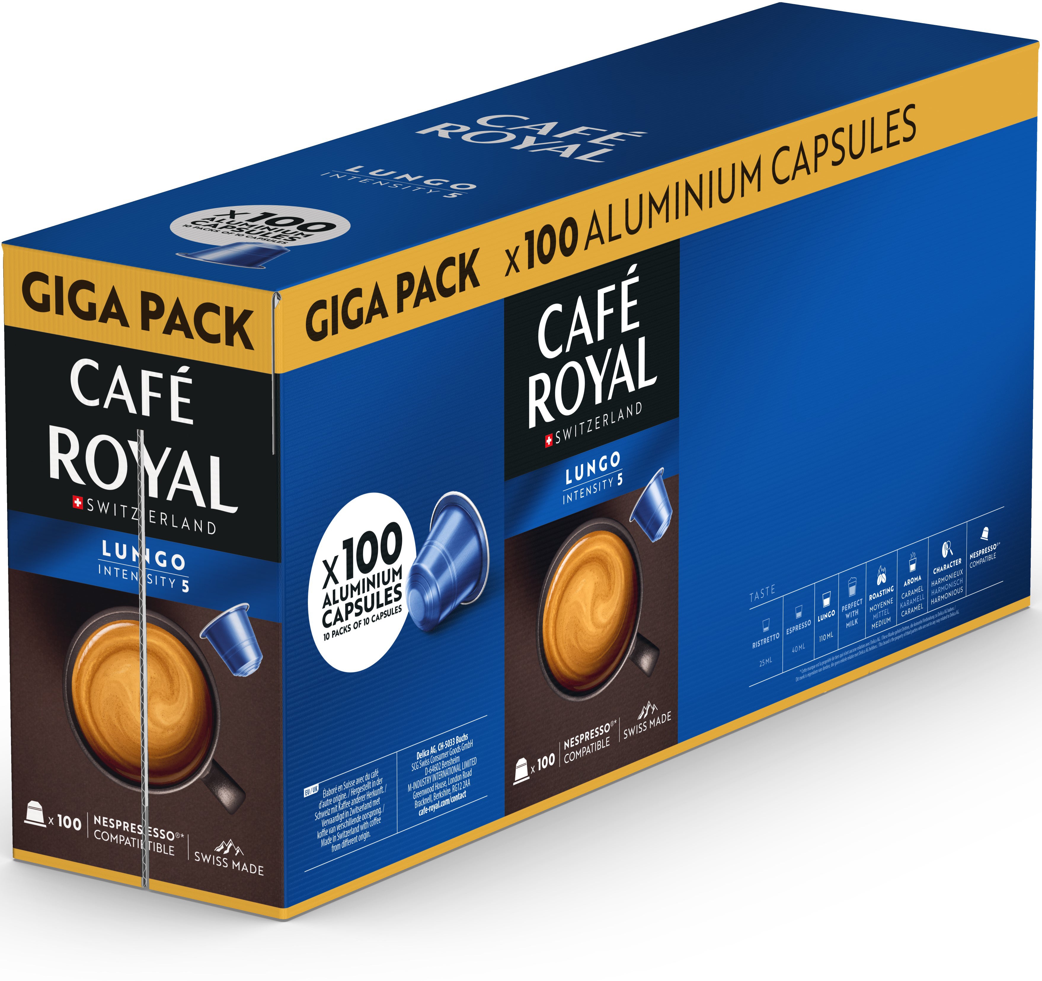 CAFE ROYAL Capsules de café XXL 10184804 Lungo 100 pcs.