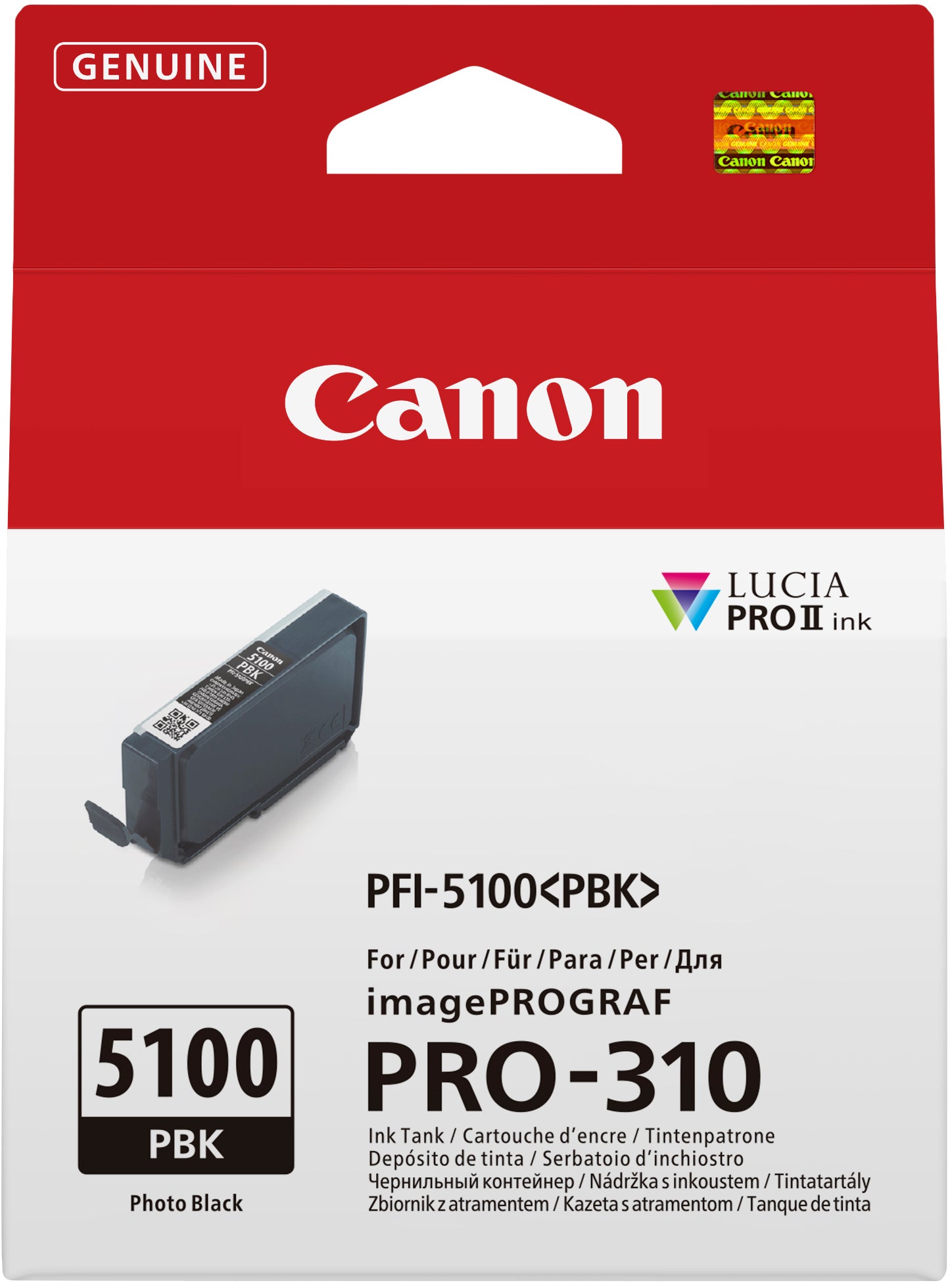 CANON Cartouche d'encre photo noir PFI-5100PBK iPF PRO-310 14ml
