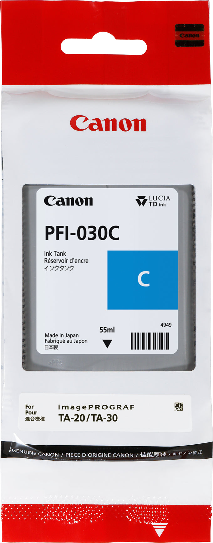 CANON Cartouche d'encre cyan PFI030C iPF TX-20 55ml
