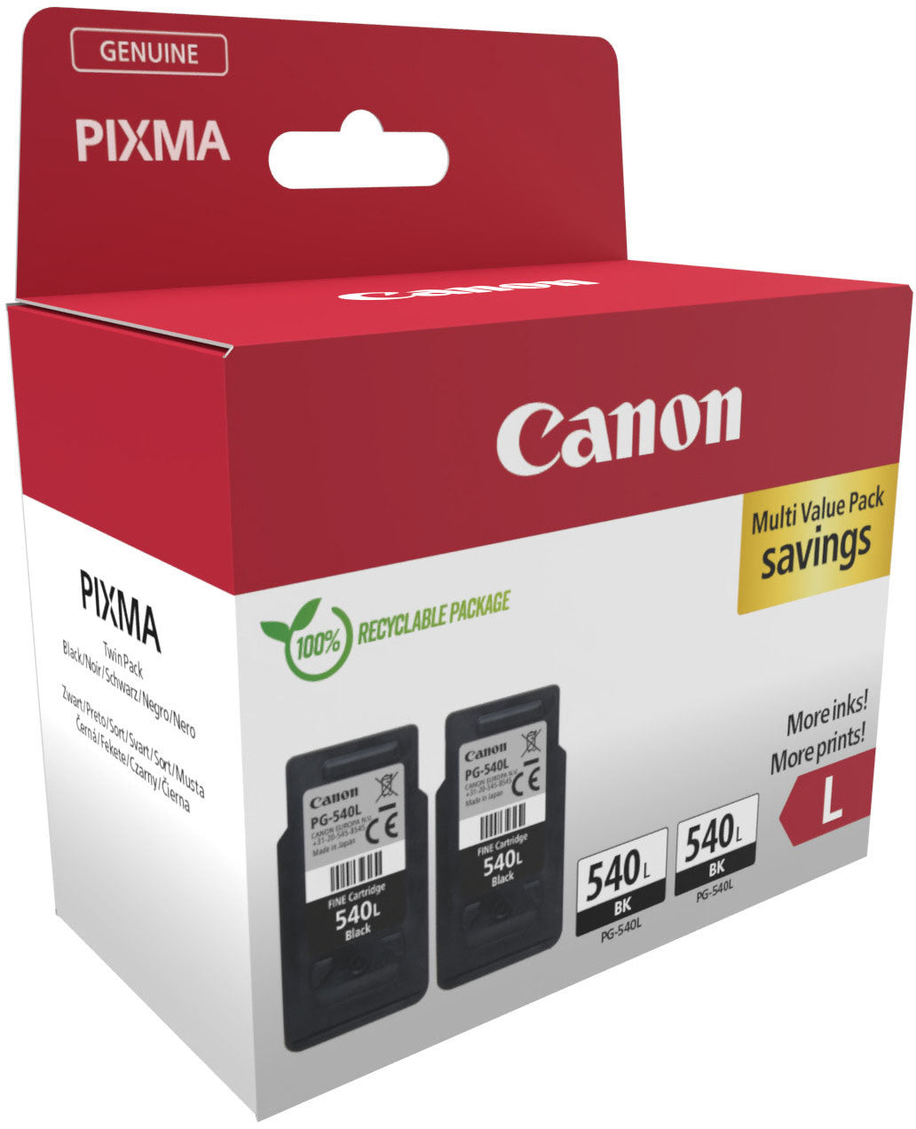 CANON Cartouche d'encre L TWIN noir PG-540L TWIN PIXMA MG2150 2x11ml