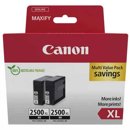 CANON Twin Pack encre XL noir PGI-2500BKT MAXIFY iB4050 2x70.9ml