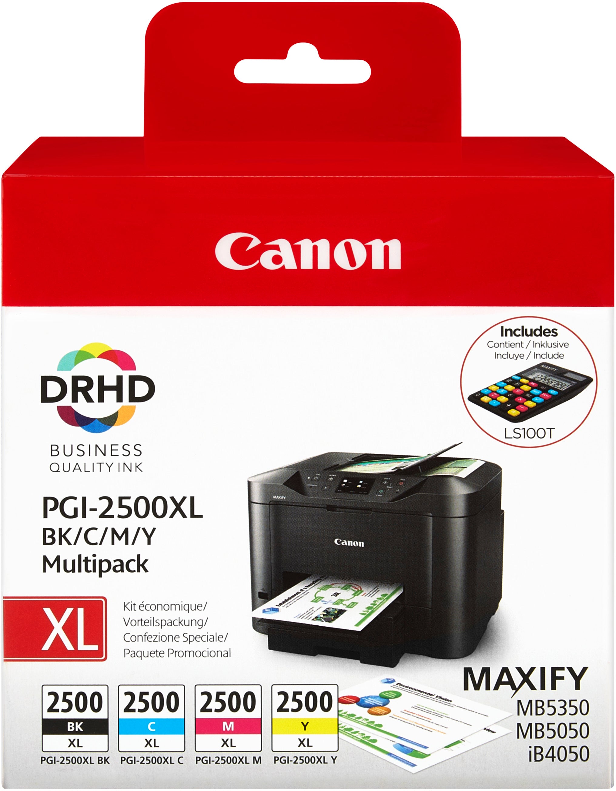 CANON Multipack encre XL BKCMY PGI-2500XL MAXIFY MB5050/5350 128.8ml