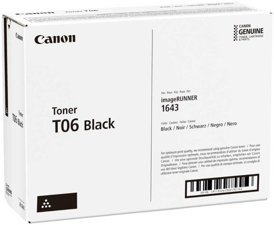 CANON Toner noire T06-BK IR 1643i 20'500 S.